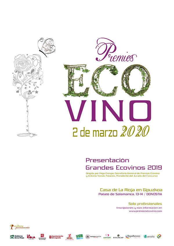 Cartel evento Ecovino en la Casa de La Rioja en Gipuzkoa
